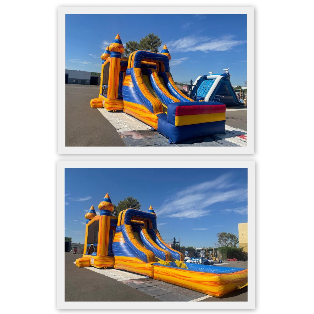 Dual Lane Yellow Castle Combo - Boodle Bouncers