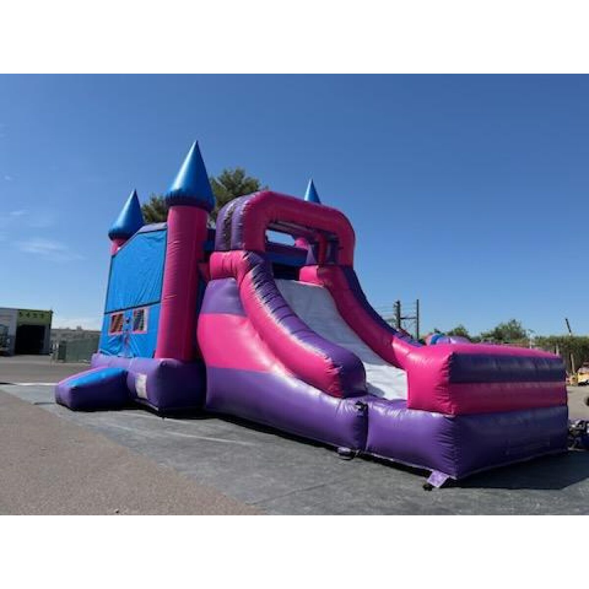 Purple Castle Combo with Blue Entrance - Boodle Bouncers