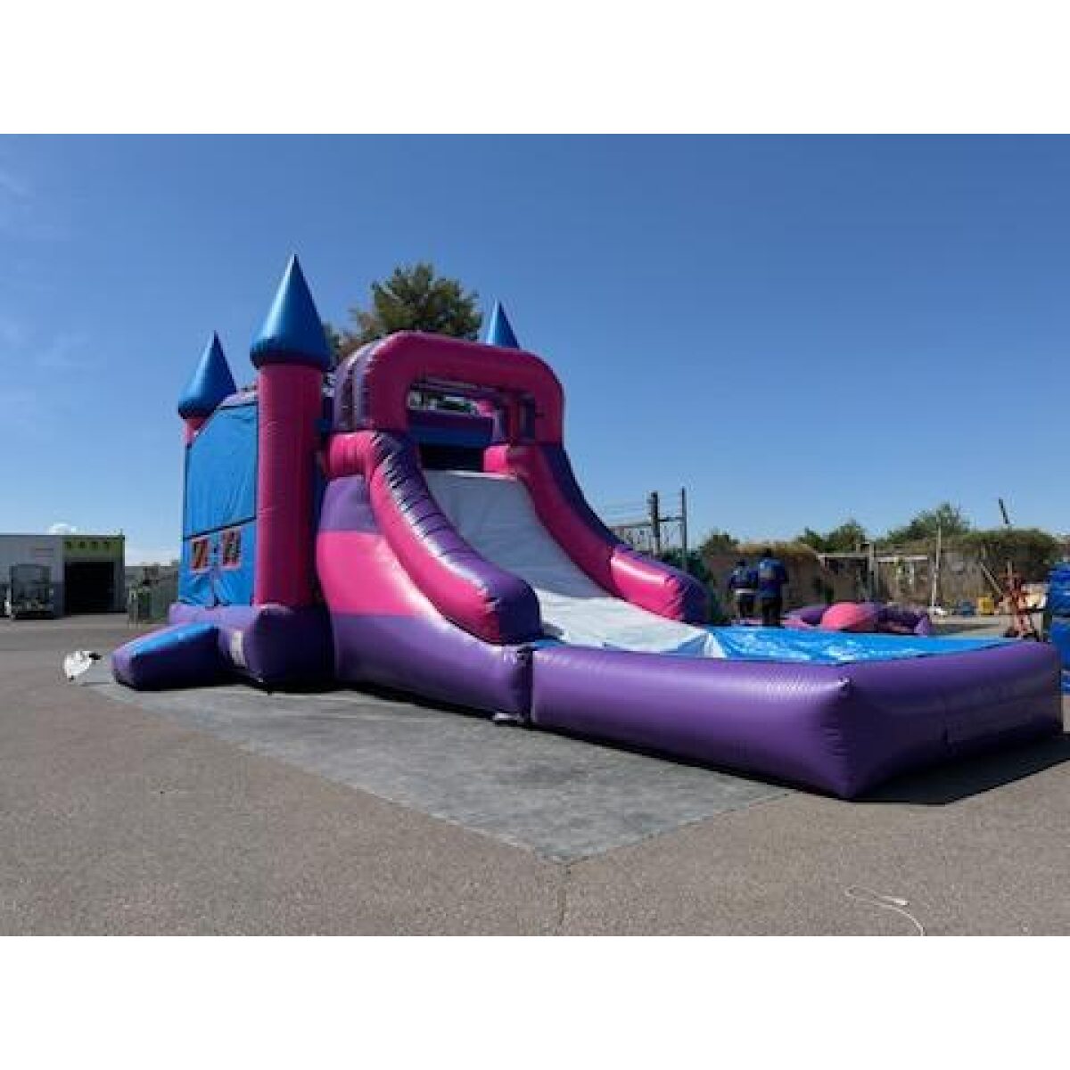 Purple Castle Combo with Blue Entrance - Boodle Bouncers